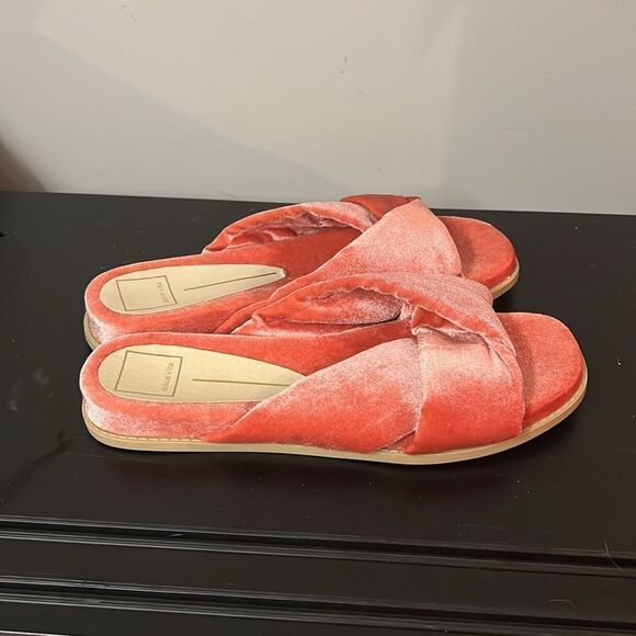 Dolce Vita Garit Knotted Velvet Slipper In Coral Velvet US 10 B57 - Picture 8 of 8